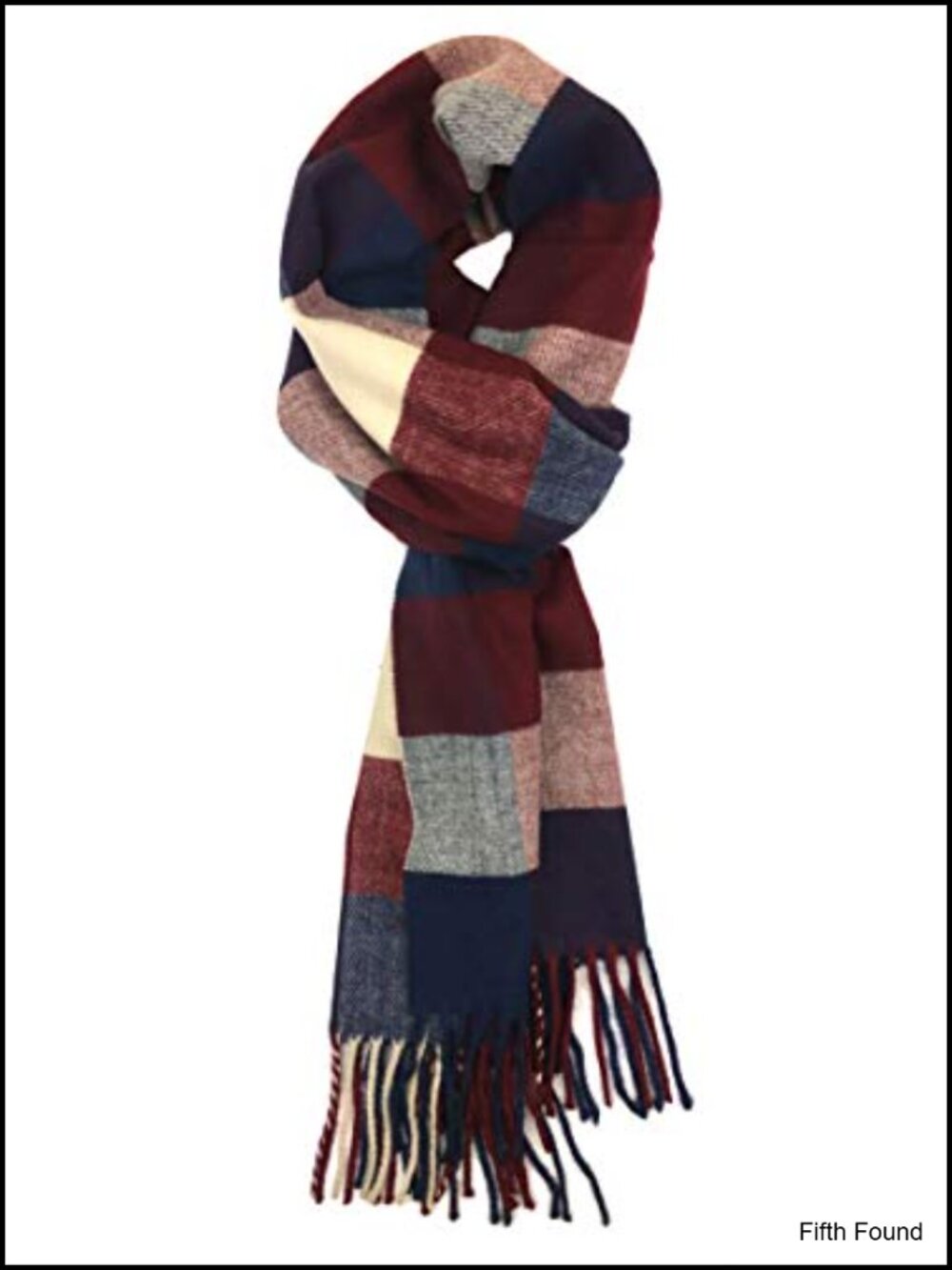 Cashmere Feel Winter Scarf Plaid Check Fringe Warm Accessory